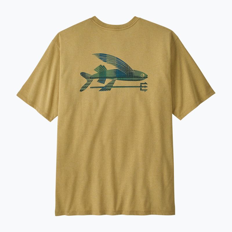Men's T-shirt Patagonia Flying Fish Responsibili Tee limestone yellow/heritage fitz 5