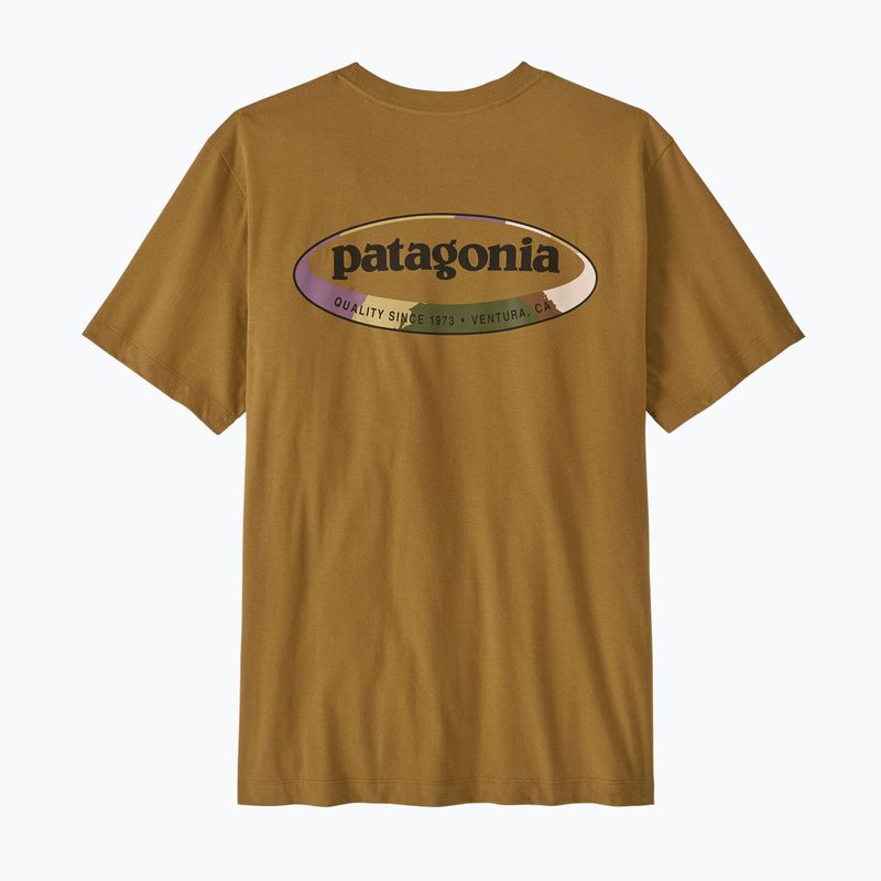 Men's T-shirt Patagonia '95 Oval Logo bobcat brown/sunshine 2