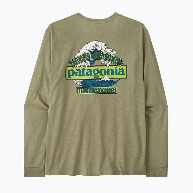 Men's trekking longsleeve Patagonia Great Waves Responsibili Tee gumtree green 2