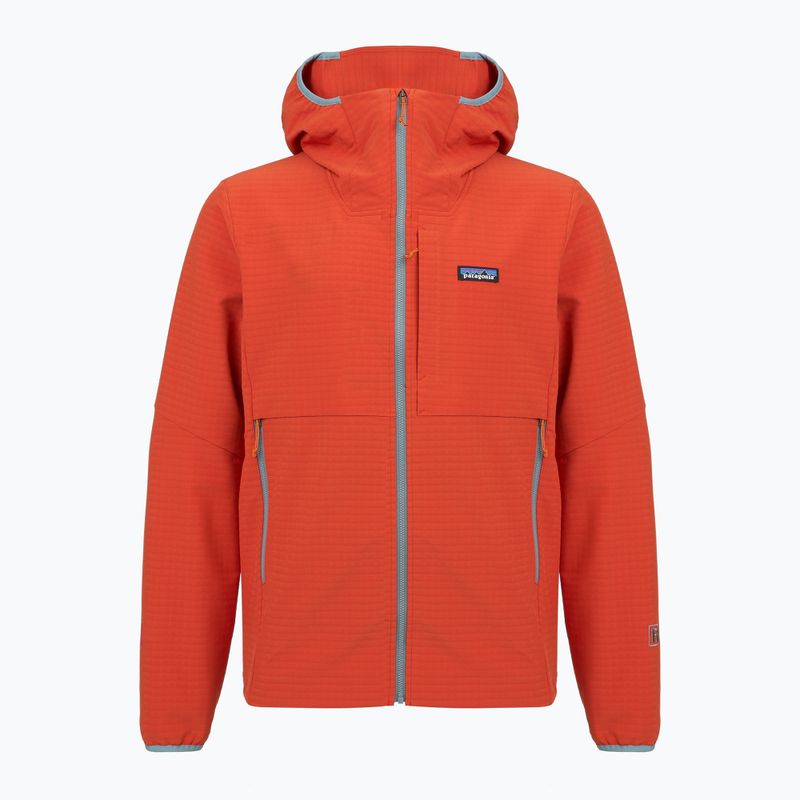 Men's softshell jacket Patagonia R1 TechFace Hoody hot ember