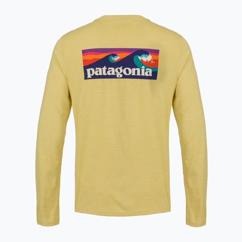 Men's longsleeve Patagonia Cap Cool Daily Boardshort Logo LS limestone yellow - Light Limestone yellow x-dye 2