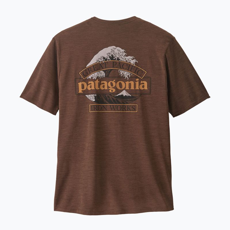 Men's T-shirt Patagonia Cap Cool Daily Great Waves berm brown - light berm brown x-dye 2