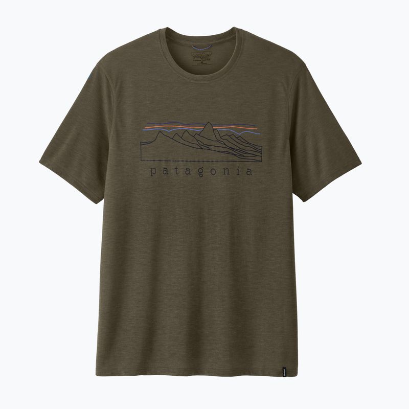 Men's T-shirt Patagonia Cap Cool Trail Stratapeaks basin green