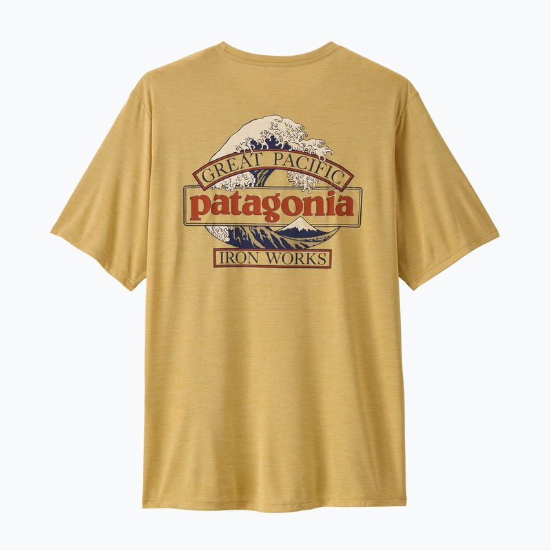 Men's T-shirt Patagonia Cap Cool Daily Great Waves limestone yellow - light limestone yellow x-dye 2