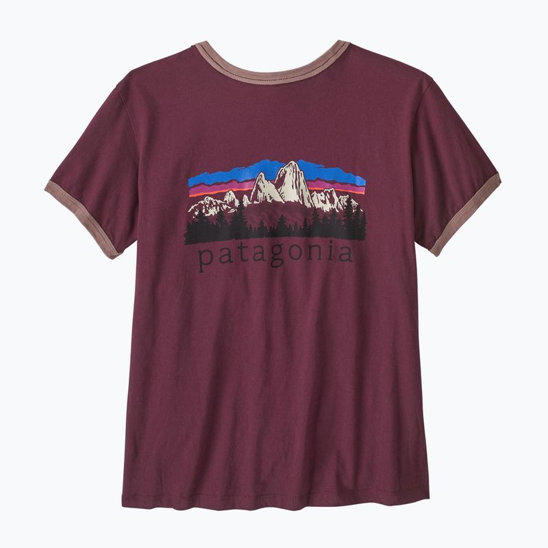 Women's T-shirt Patagonia Fitz Roy Foothills Ringer Tee berry fig 2