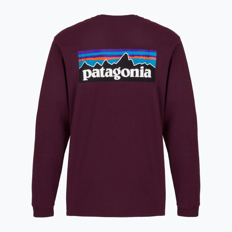 Men's longsleeve Patagonia P-6 Logo Responsibili berry fig 2