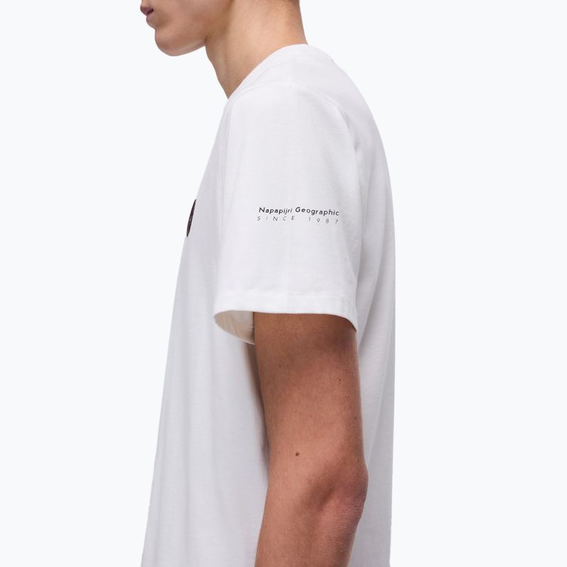 Men's Napapijri S-Badge white heron t-shirt 4