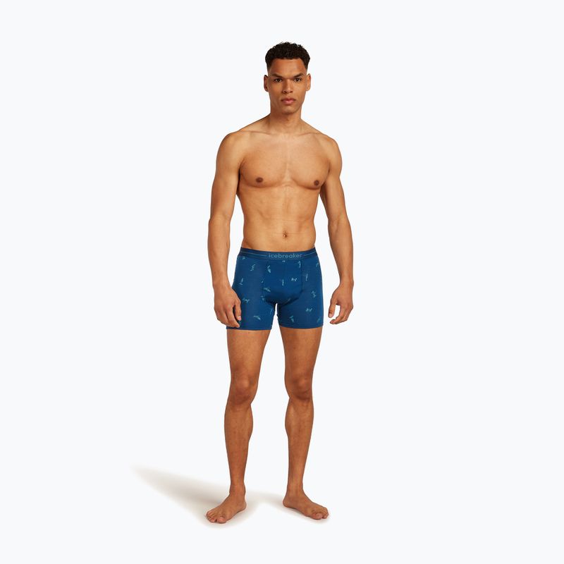 Men's thermal boxer briefs icebreaker Anatomica Snow Day atlantis/topaz/aop 3