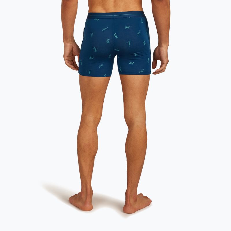 Men's thermal boxer briefs icebreaker Anatomica Snow Day atlantis/topaz/aop 4