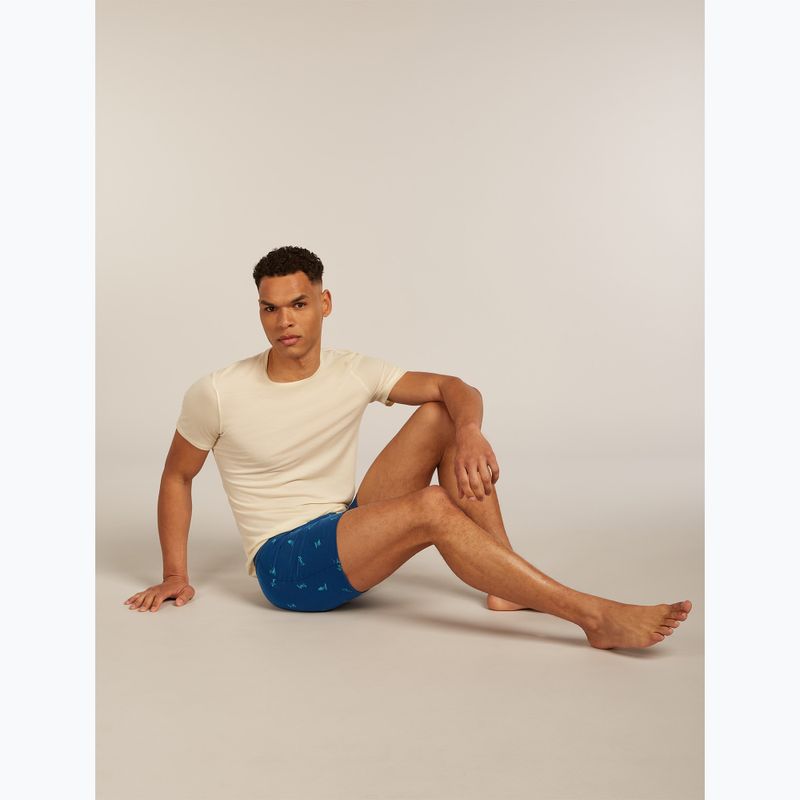 Men's thermal boxer briefs icebreaker Anatomica Snow Day atlantis/topaz/aop 8