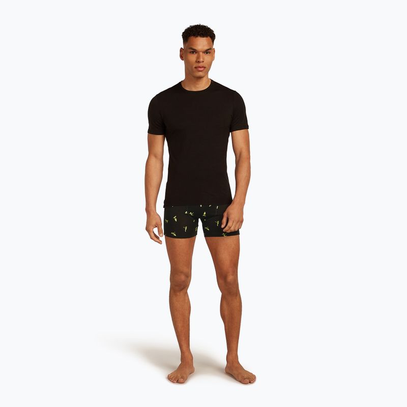Men's thermal boxer briefs icebreaker Anatomica Snow Day black/peridot/aop 6
