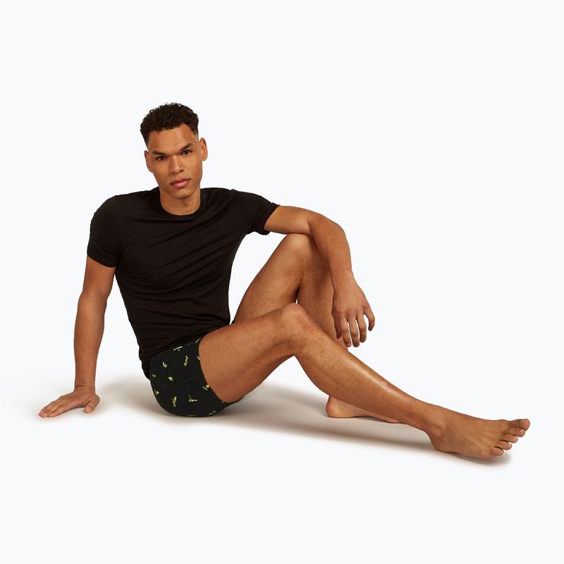 Men's thermal boxer briefs icebreaker Anatomica Snow Day black/peridot/aop 8