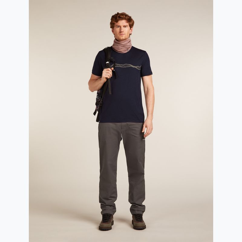 Men's T-shirt icebreaker Merino 150 Tech Lite Mountain Pulse midnight navy 7