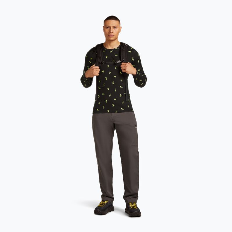 Men's thermal base layer top icebreaker Merino 200 Oasis Crewe Snow Day black/peridot/aop 4