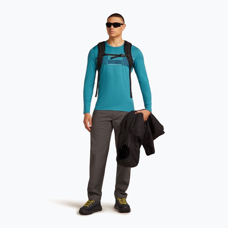 Men's Icebreaker Merino 200 Oasis Crewe Elevation Line topaz thermal longsleeve 4