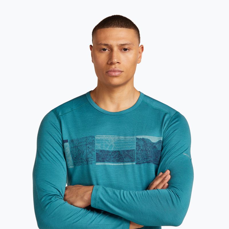 Men's Icebreaker Merino 200 Oasis Crewe Elevation Line topaz thermal longsleeve 6