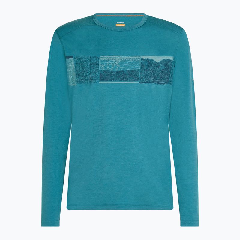 Men's Icebreaker Merino 200 Oasis Crewe Elevation Line topaz thermal longsleeve 7