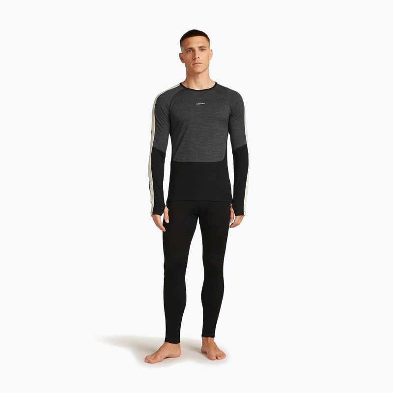 Men's thermal longsleeve Icebreaker Merino 200 Oasis+ LS Crewe 0JI black/jet heather/undyed/cb 2