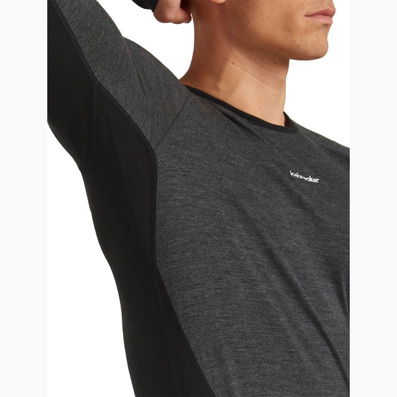 Men's thermal longsleeve Icebreaker Merino 200 Oasis+ LS Crewe 0JI black/jet heather/undyed/cb 4