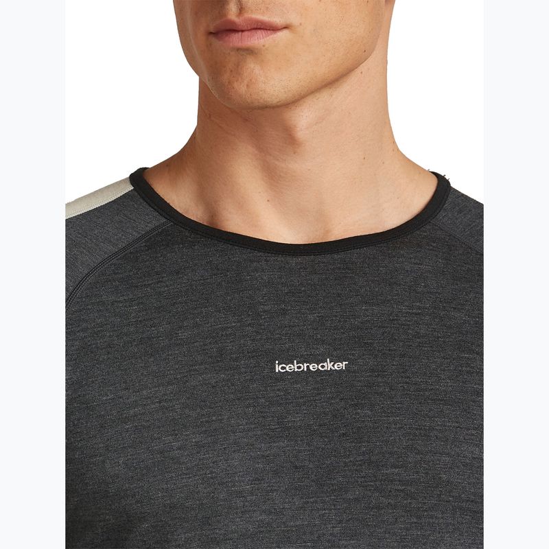 Men's thermal longsleeve Icebreaker Merino 200 Oasis+ LS Crewe 0JI black/jet heather/undyed/cb 5