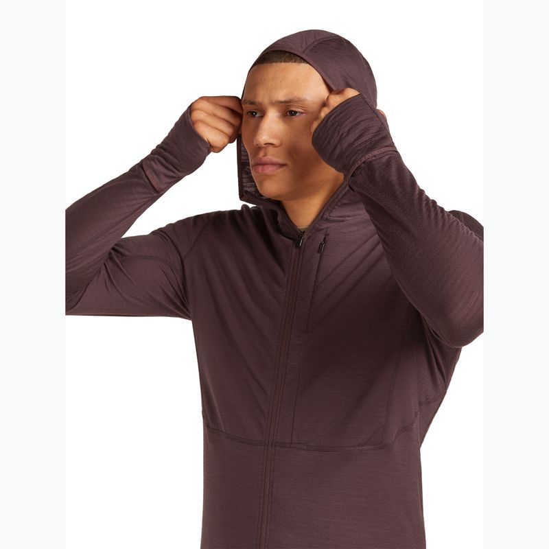 Men's trekking sweatshirt icebreaker Merino 200 RealFleece Descender Zip Hoodie java 5