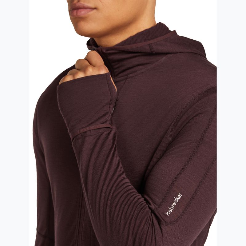 Men's trekking sweatshirt icebreaker Merino 200 RealFleece Descender Zip Hoodie java 8
