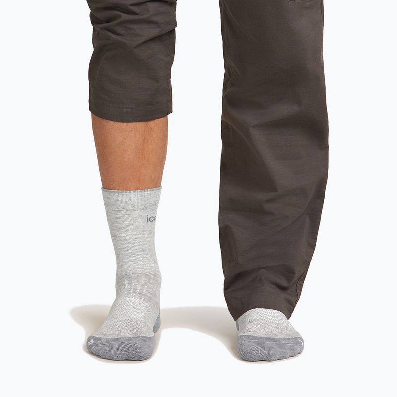 Men's Icebreaker Merino Hike+ Light Crew socks blizzard heather/alloy 3