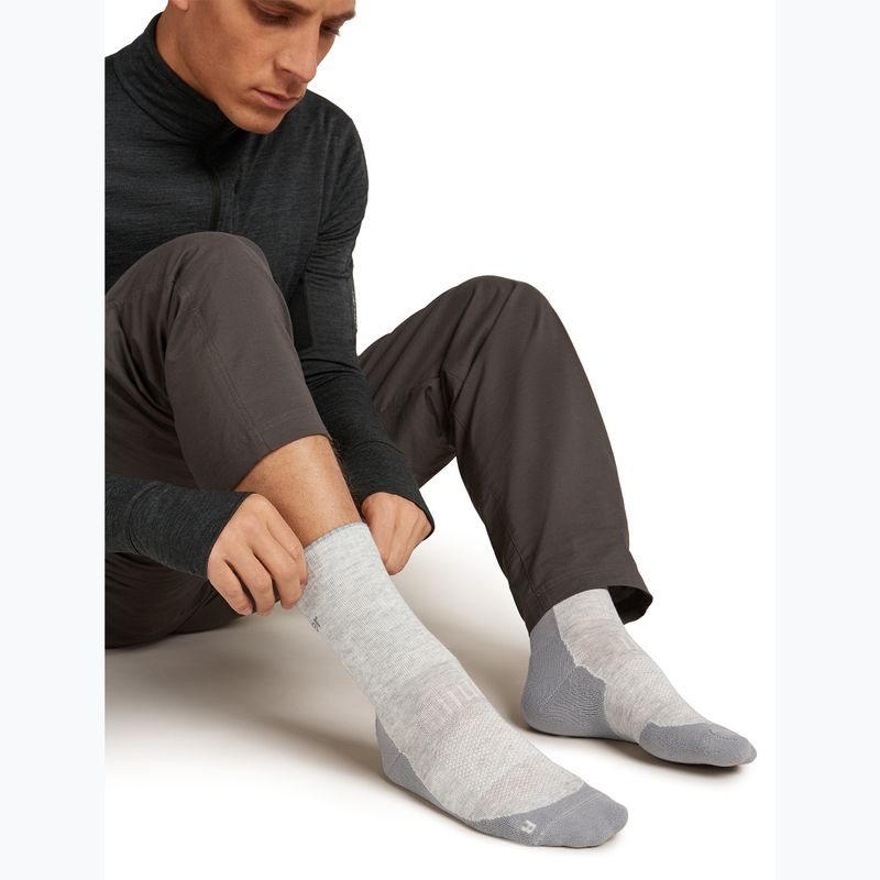 Men's Icebreaker Merino Hike+ Light Crew socks blizzard heather/alloy 4