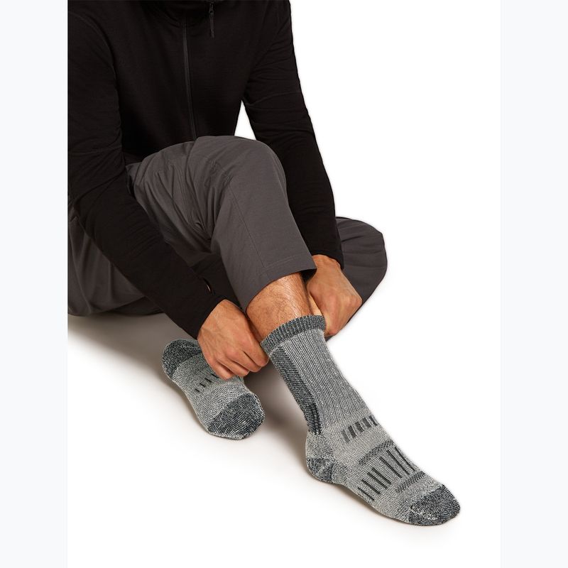 Men's socks icebreaker Merino Hike+ Mountaineer Mid Calf jet heather/black 4