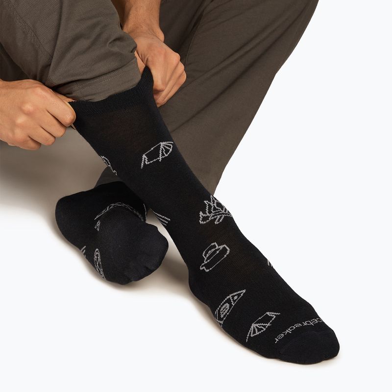 Icebreaker Merino Ultralight Crew Camp Ess black/alloy men's socks 3