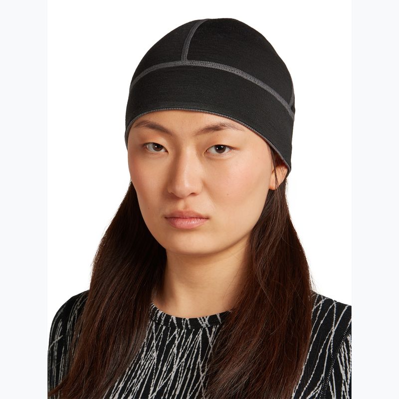 Winter hat icebreaker Merino 260 Waffle Reversible Beanie obsidian/black 4