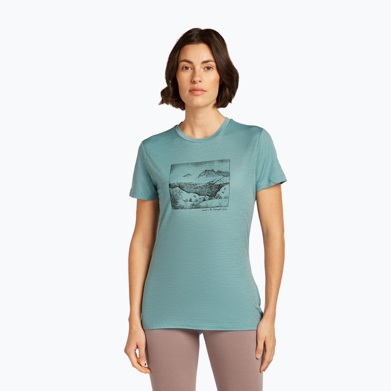 Women's T-shirt icebreaker Merino 150 Tech Lite Terrain hydro
