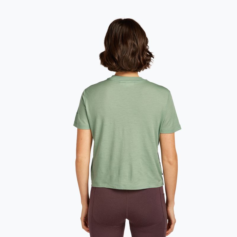 Women's T-shirt icebreaker Merino 150 Tech Lite Crop The Climb seaglass 3
