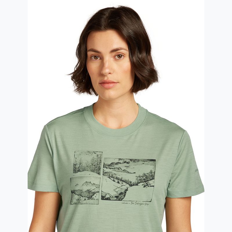 Women's T-shirt icebreaker Merino 150 Tech Lite Crop The Climb seaglass 5