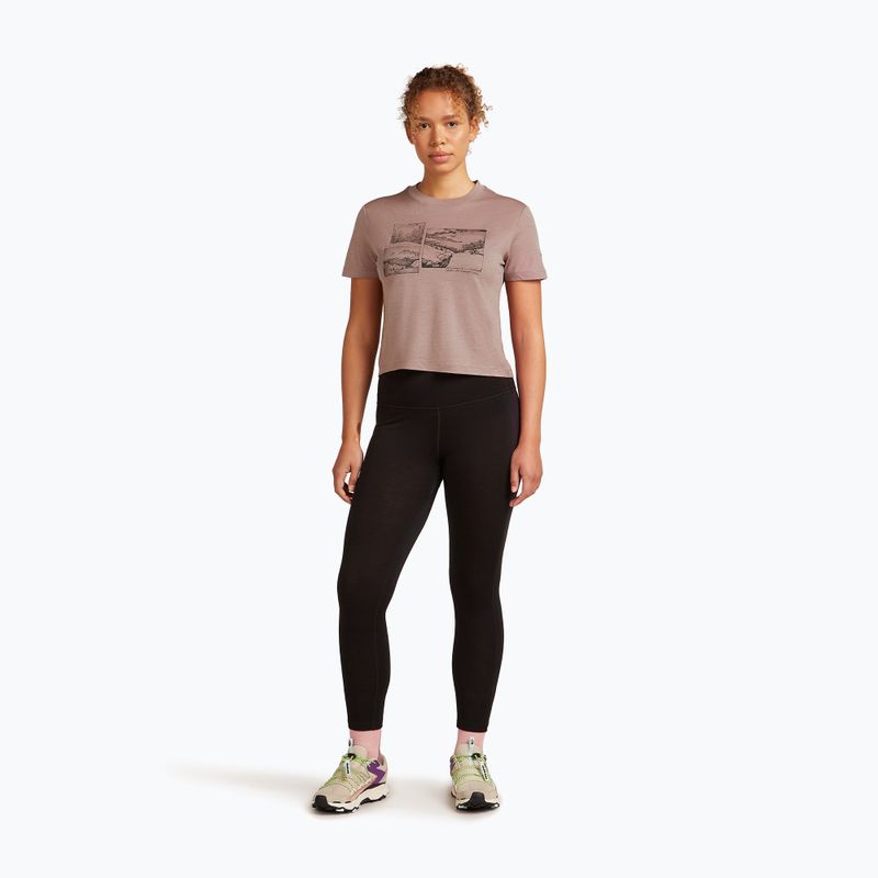 Women's T-shirt icebreaker Merino 150 Tech Lite Crop The Climb summit 2