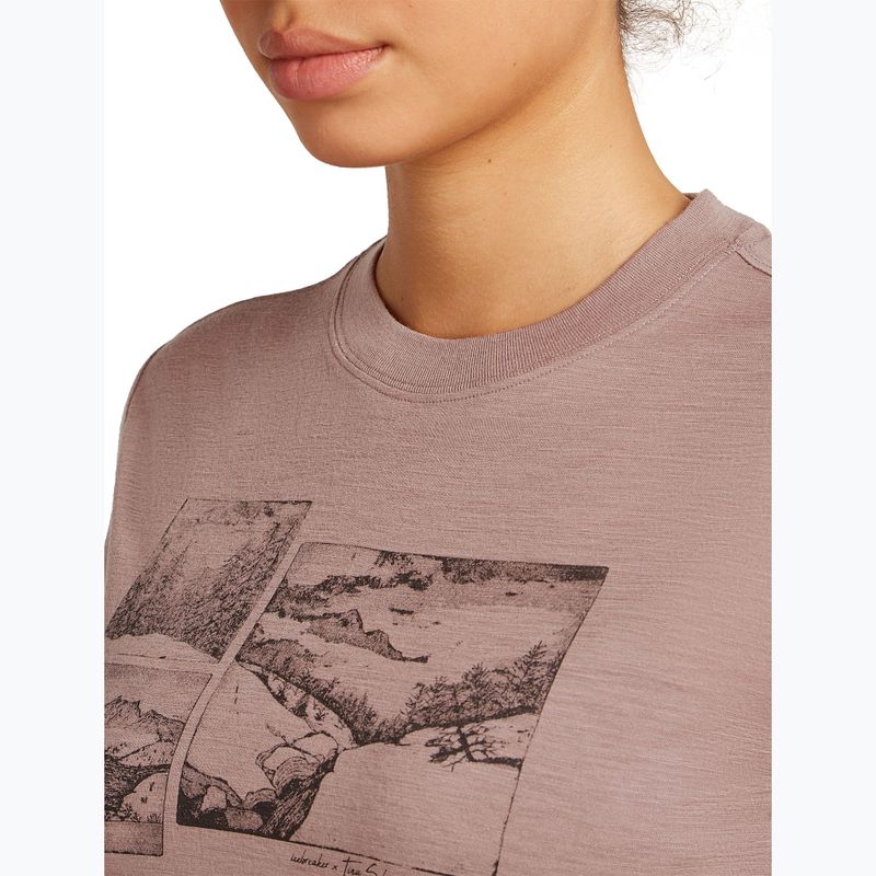 Women's T-shirt icebreaker Merino 150 Tech Lite Crop The Climb summit 6