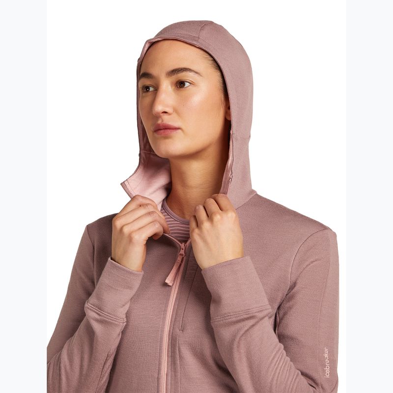 Icebreaker women's Merino 260 Quantum IV Zip Hoodie summit/blush 5