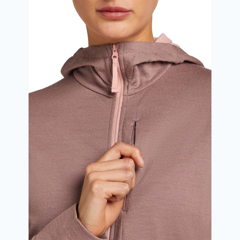 Icebreaker women's Merino 260 Quantum IV Zip Hoodie summit/blush 6
