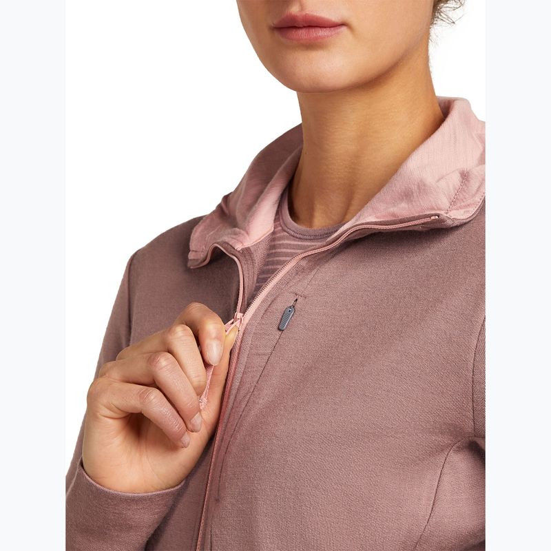 Icebreaker women's Merino 260 Quantum IV Zip Hoodie summit/blush 7