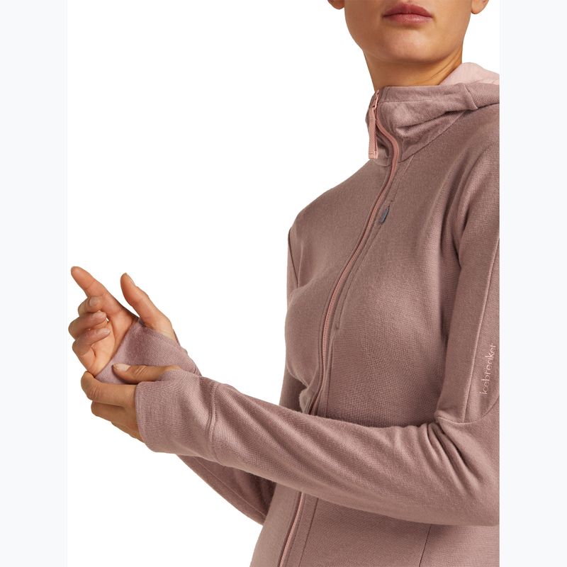 Icebreaker women's Merino 260 Quantum IV Zip Hoodie summit/blush 10