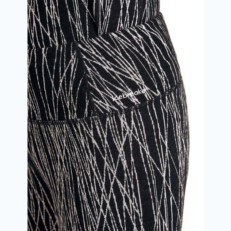 Women's thermal leggings Icebreaker Merino 260 Tech Vertex High Rise Delta Lines AOP black/snow/j 5