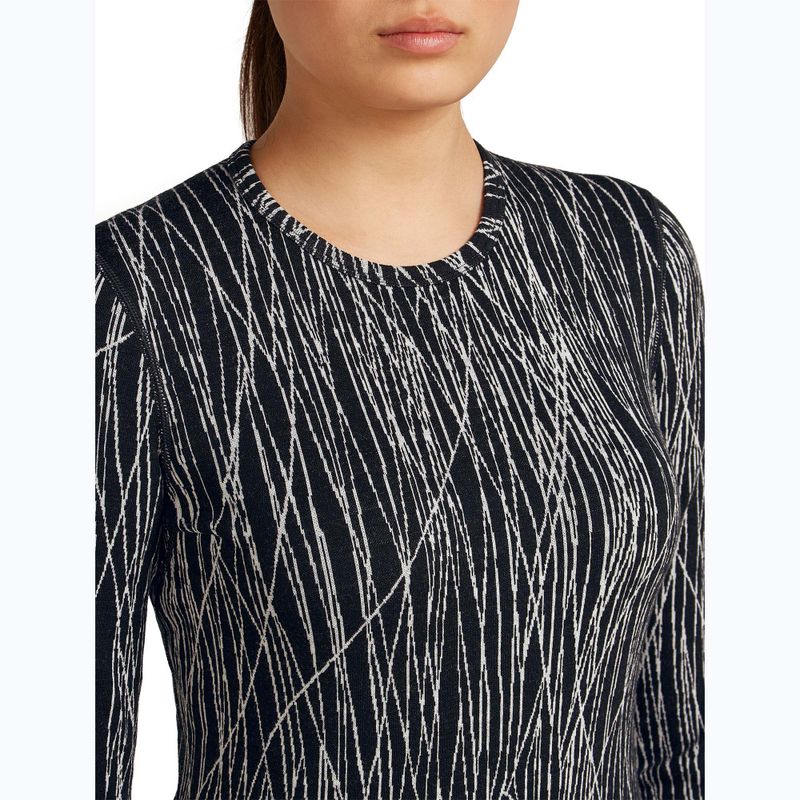 Women's trekking longsleeve Icebreaker Merino 260 Tech Vertex Crewe Delta Lines AOP black/snow/j 5