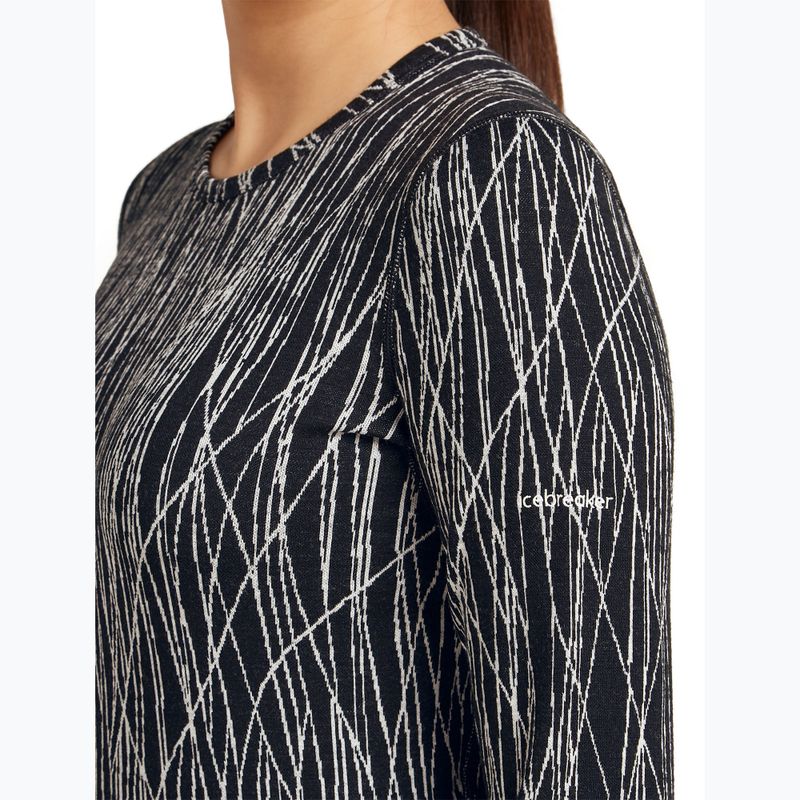 Women's trekking longsleeve Icebreaker Merino 260 Tech Vertex Crewe Delta Lines AOP black/snow/j 6