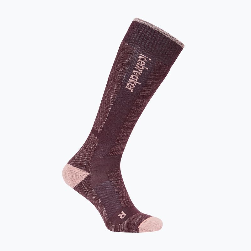 Women's ski socks icebreaker Merino Ski+ Medium OTC Mountain Contour java/blush/summit