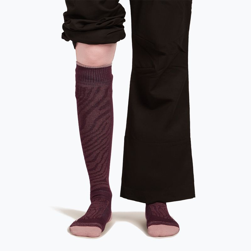 Women's ski socks icebreaker Merino Ski+ Medium OTC Mountain Contour java/blush/summit 3