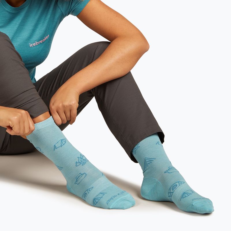Women's socks icebreaker Merino Ultralight Crew Camp Ess hydro/topaz 3