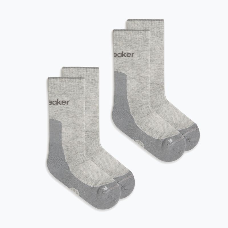 Women's socks icebreaker Merino Hike+ Light Crew 2 pairs blizzar hthr/alloy 6