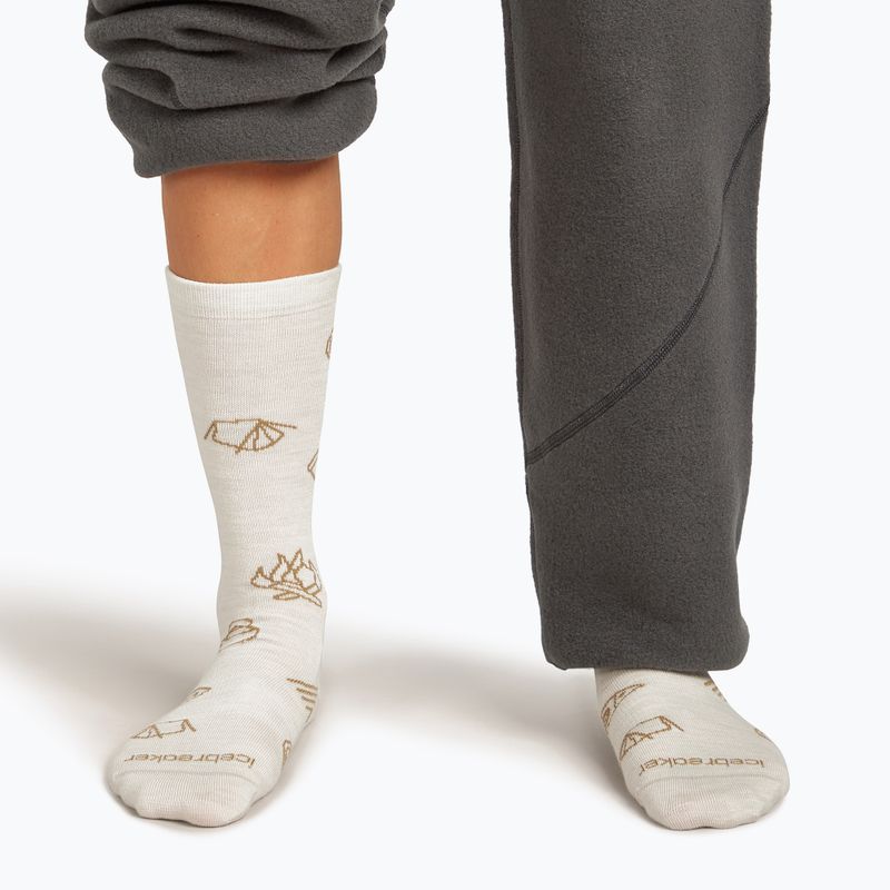Women's socks icebreaker Merino Ultralight Crew Camp Ess ecru heather/sand 3