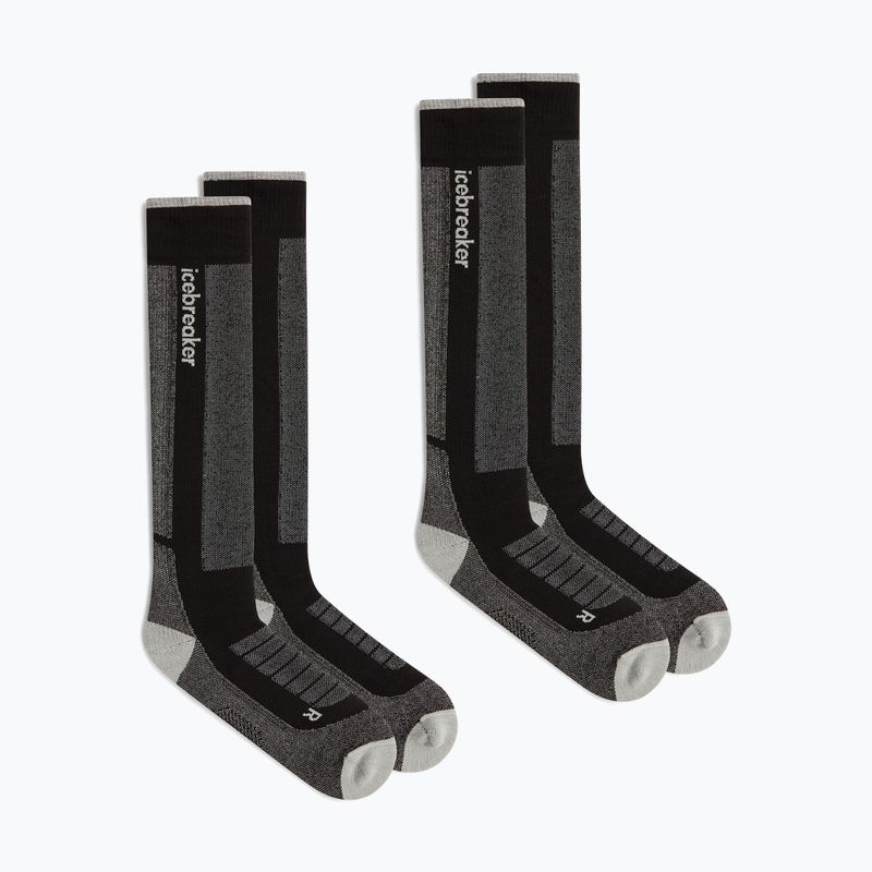 Men's ski socks Icebreaker Merino Ski+ Medium OTC 2 Pack black/ether/graphite