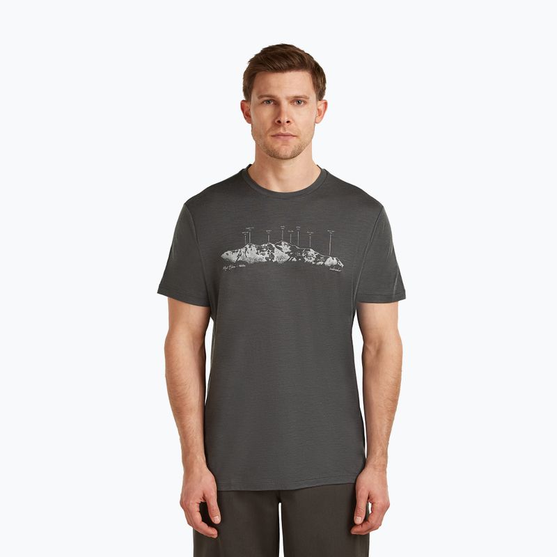 Men's T-shirt icebreaker Merino 150 Tech Lite The Peaks obsigian